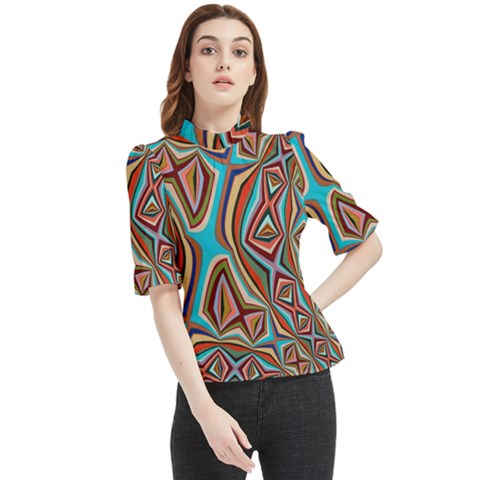 Digitalart Frill Neck Blouse by Sparkle