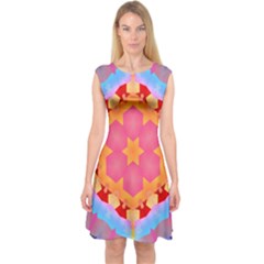 Digitalart Capsleeve Midi Dress