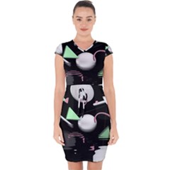 Digitalart Capsleeve Drawstring Dress  by Sparkle