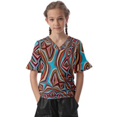 Digitalart Kids  V-neck Horn Sleeve Blouse