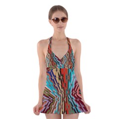 Digital Illusion Halter Dress Swimsuit  by Sparkle