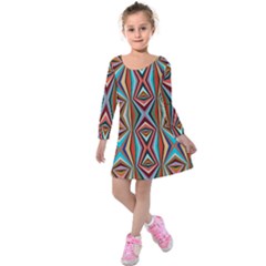 Digital Illusion Kids  Long Sleeve Velvet Dress by Sparkle