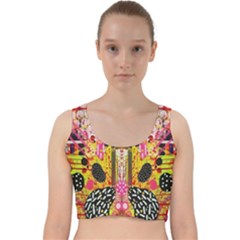 Digital Illusion Velvet Racer Back Crop Top