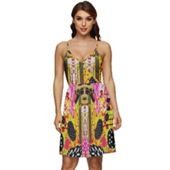 Digital Illusion V-neck Pocket Summer Dress  by Sparkle