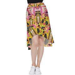 Digital Illusion Frill Hi Low Chiffon Skirt by Sparkle