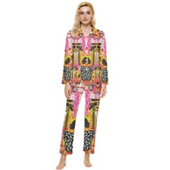 Digital Illusion Womens  Long Sleeve Velvet Pocket Pajamas Set by Sparkle