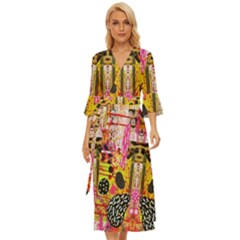 Digital Illusion Midsummer Wrap Dress