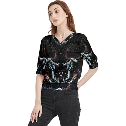 Digital Illusion Quarter Sleeve Blouse by Sparkle