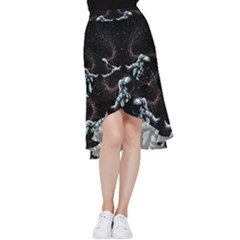 Digital Illusion Frill Hi Low Chiffon Skirt by Sparkle