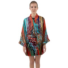 Digital Illusion Long Sleeve Satin Kimono by Sparkle