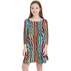 Digital Illusion Kids  Quarter Sleeve Skater Dress