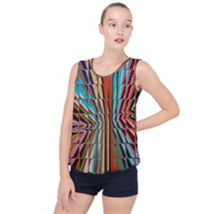 Digital Illusion Bubble Hem Chiffon Tank Top by Sparkle