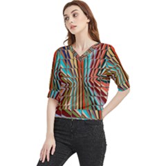 Digital Illusion Quarter Sleeve Blouse