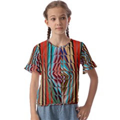 Digital Illusion Kids  Cuff Sleeve Scrunch Bottom Tee