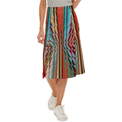 Digital Illusion Midi Panel Skirt