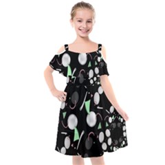 Digital Illusion Kids  Cut Out Shoulders Chiffon Dress by Sparkle