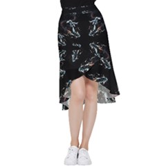 Digital Illusion Frill Hi Low Chiffon Skirt by Sparkle