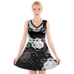 Digital Illusion V-neck Sleeveless Dress by Sparkle