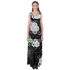 Digital Illusion Empire Waist Maxi Dress