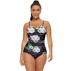 Digital Illusion Retro Full Coverage Swimsuit by Sparkle