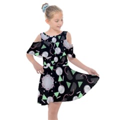 Digital Illusion Kids  Shoulder Cutout Chiffon Dress by Sparkle