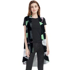 Digital Illusion Sleeveless Chiffon Waistcoat Shirt