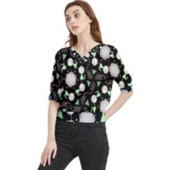 Digital Illusion Quarter Sleeve Blouse