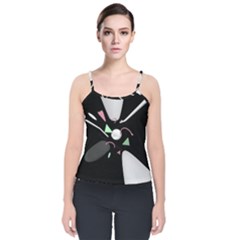 Digital Illusion Velvet Spaghetti Strap Top