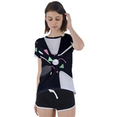 Digital Illusion Short Sleeve Foldover Tee by Sparkle