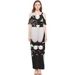 Digital Illusion Draped Sleeveless Chiffon Jumpsuit