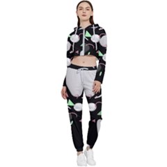 Digital Illusion Cropped Zip Up Lounge Set