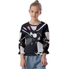 Digital Illusion Kids  Cuff Sleeve Top