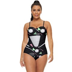 Digital Illusion Retro Full Coverage Swimsuit by Sparkle