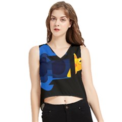 Digital Illusion V-neck Cropped Tank Top