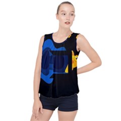 Digital Illusion Bubble Hem Chiffon Tank Top by Sparkle