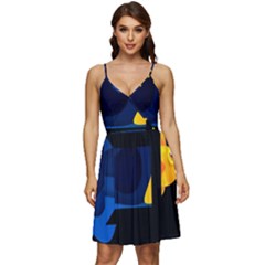 Digital Illusion V-neck Pocket Summer Dress  by Sparkle