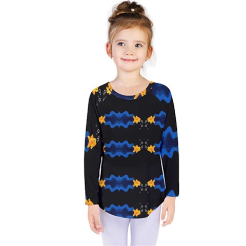 Digital Illusion Kids  Long Sleeve Tee by Sparkle