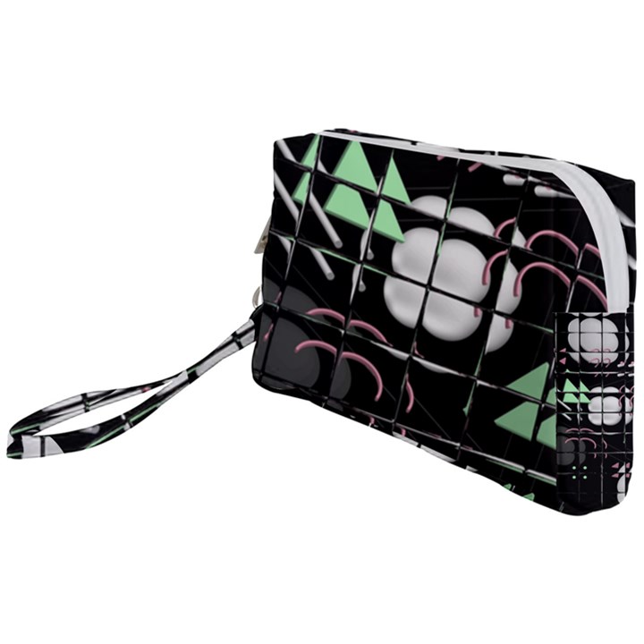 Digital Illusion Wristlet Pouch Bag (Small)