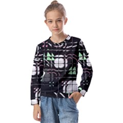 Digital Illusion Kids  Long Sleeve Tee With Frill 