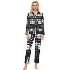 Digital Illusion Womens  Long Sleeve Velvet Pocket Pajamas Set