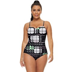 Digital Illusion Retro Full Coverage Swimsuit by Sparkle