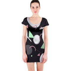 Digital Illusion Short Sleeve Bodycon Dress