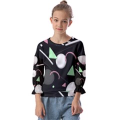 Digital Illusion Kids  Cuff Sleeve Top