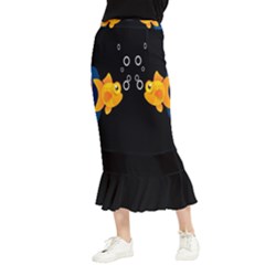 Digital Illusion Maxi Fishtail Chiffon Skirt