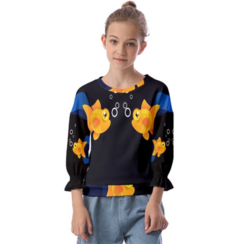 Digital Illusion Kids  Cuff Sleeve Top by Sparkle