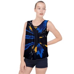 Digital Illusion Bubble Hem Chiffon Tank Top by Sparkle