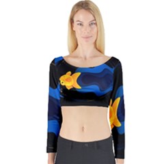 Digital Illusion Long Sleeve Crop Top by Sparkle