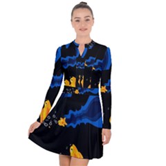 Digital Illusion Long Sleeve Panel Dress