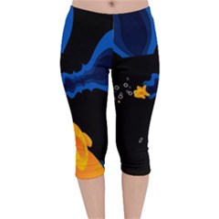 Digital Illusion Velvet Capri Leggings  by Sparkle