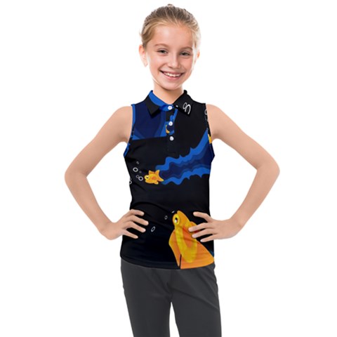 Digital Illusion Kids  Sleeveless Polo Tee by Sparkle